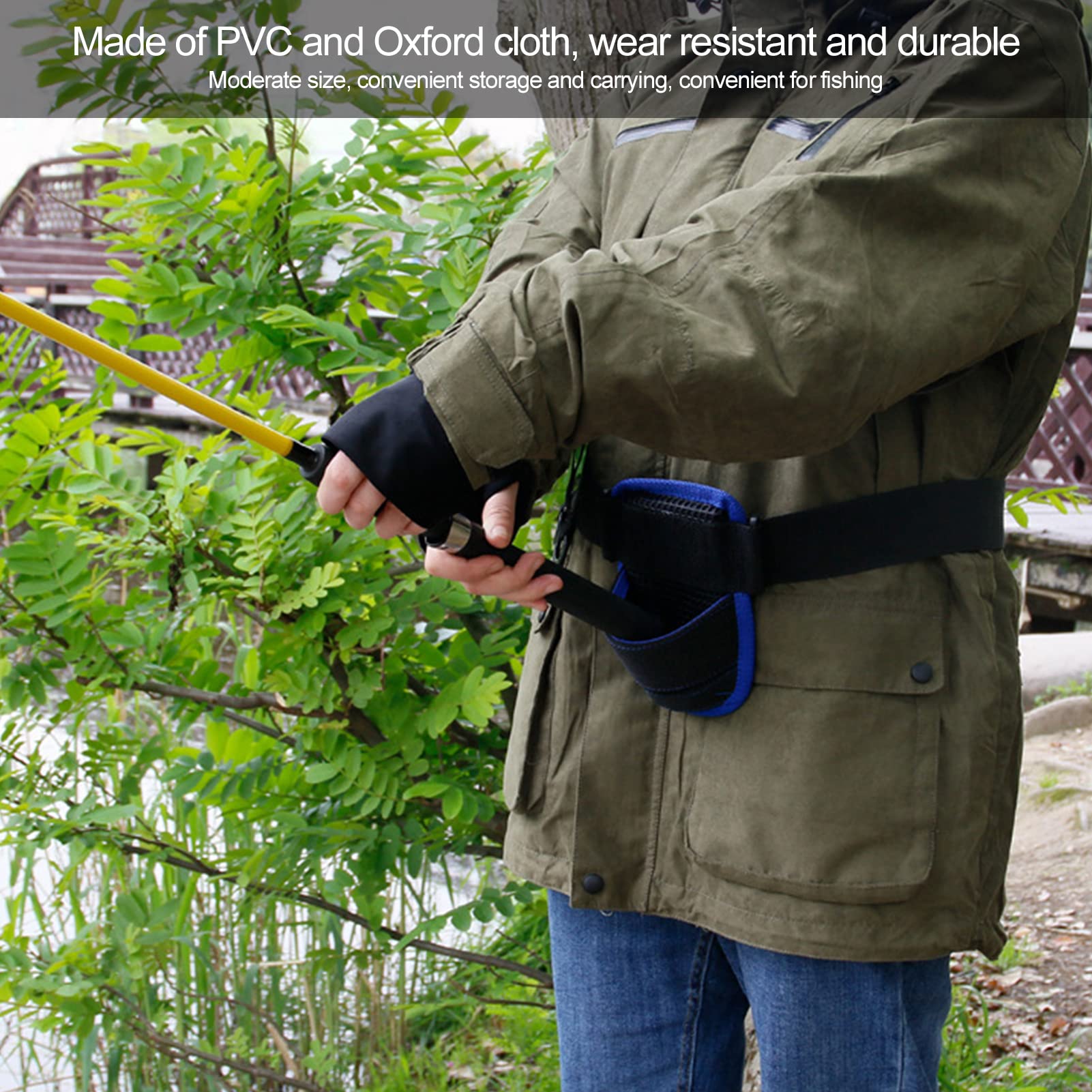 Demeras Sea Fishing Rod Waist Belt, Portable Fishing Rod Holder Waist Belt for Fishing