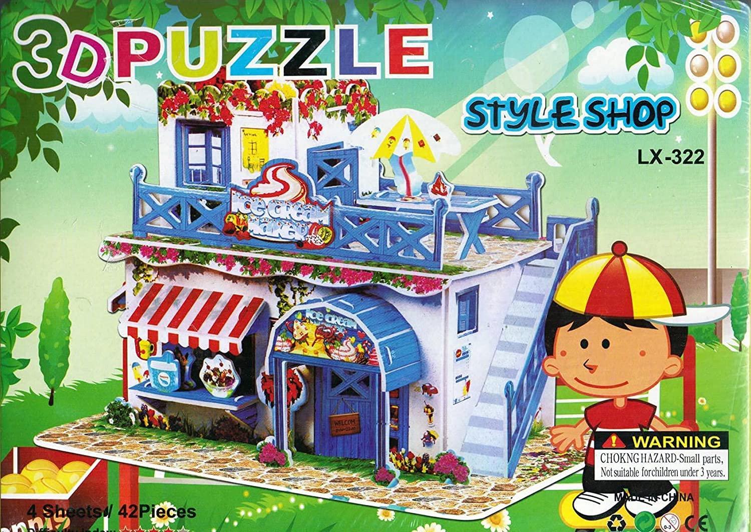 Samariya Sweet 3D PUZZLE Romantic Cabin (LX -322) 4 Sheets 42 Pieces, Attractive Show Piece Kids Return Gift Item (Multi Print) Set of 1 (B09ZYT6YNY) Amazon Price History, Amazon Price Tracker