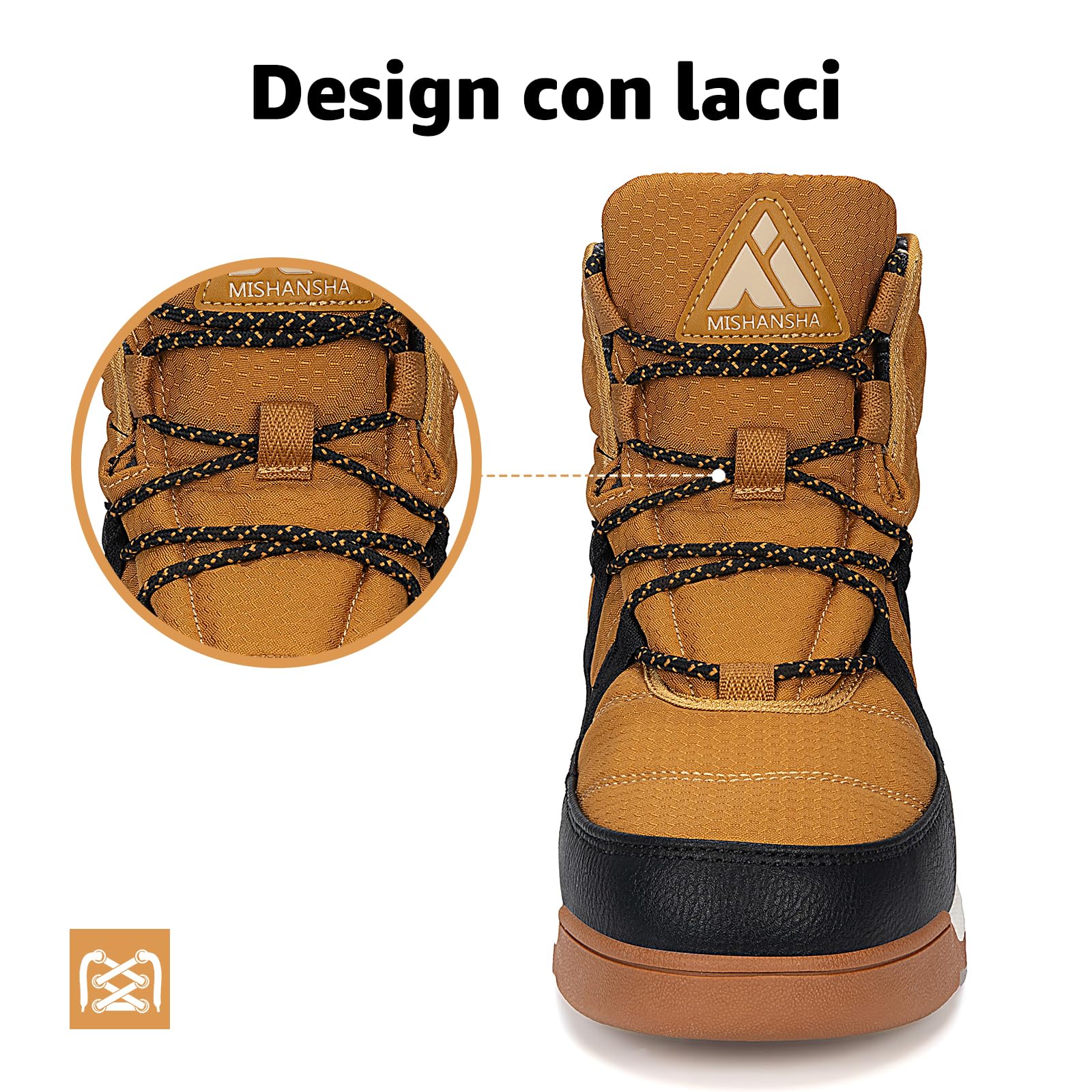 Mishansha Stivali da Neve Donna Antiscivolo Caldi Scarpe Invernali Comfort Gr.36-42