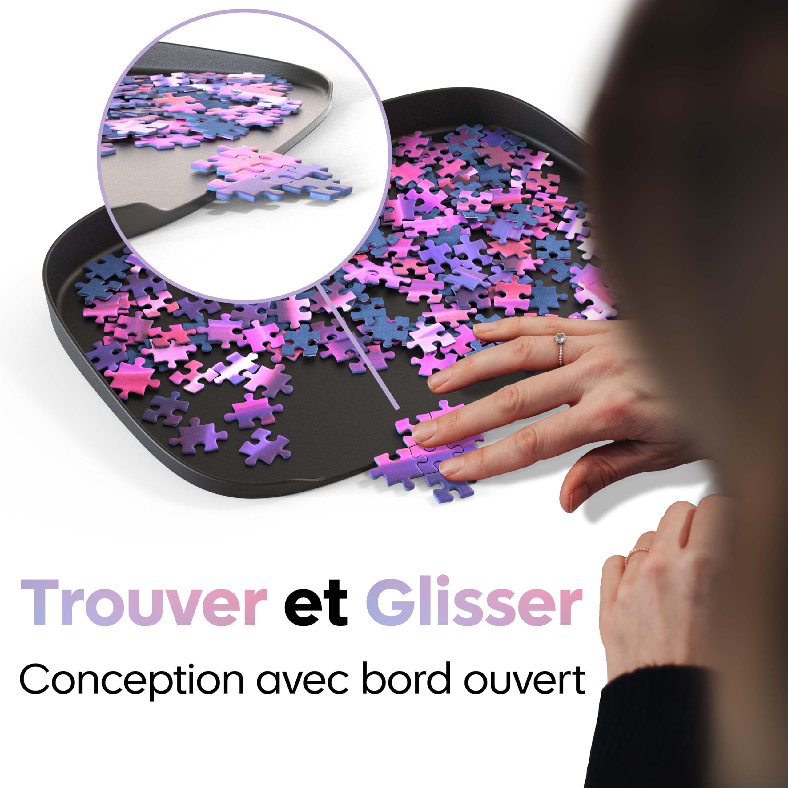 Puzzlup Trieur de Puzzle 1500 Pièces avec Présentoir de Boîte - Boite Tri 6 Bacs Empilables