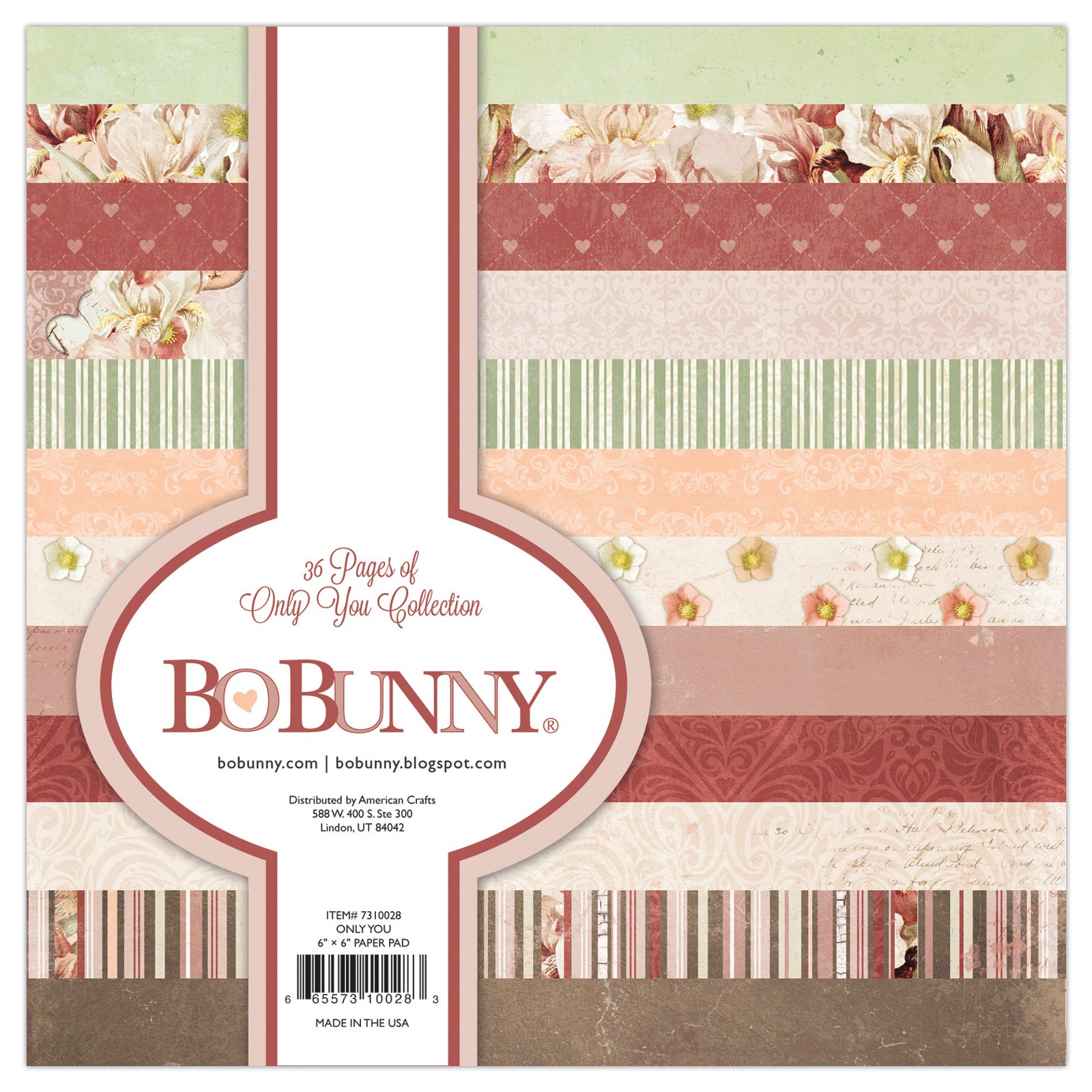Bloc de papier Bo Bunny bordeaux rose crème pour réussir vos faire-part maison