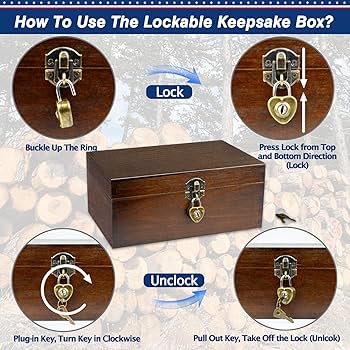 ハンドメイド　木製キャビネット Amazon.co.jp: 木製記念品ボックス ロックと鍵付き 手作り 装飾