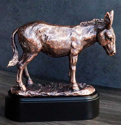 Miniatura 7 de Ebros Gift Fantástico Ass Donkey Mule - Figura de resina de bronce galvanizado con base de pedestal negra, granja, rústico, burros, caballos
