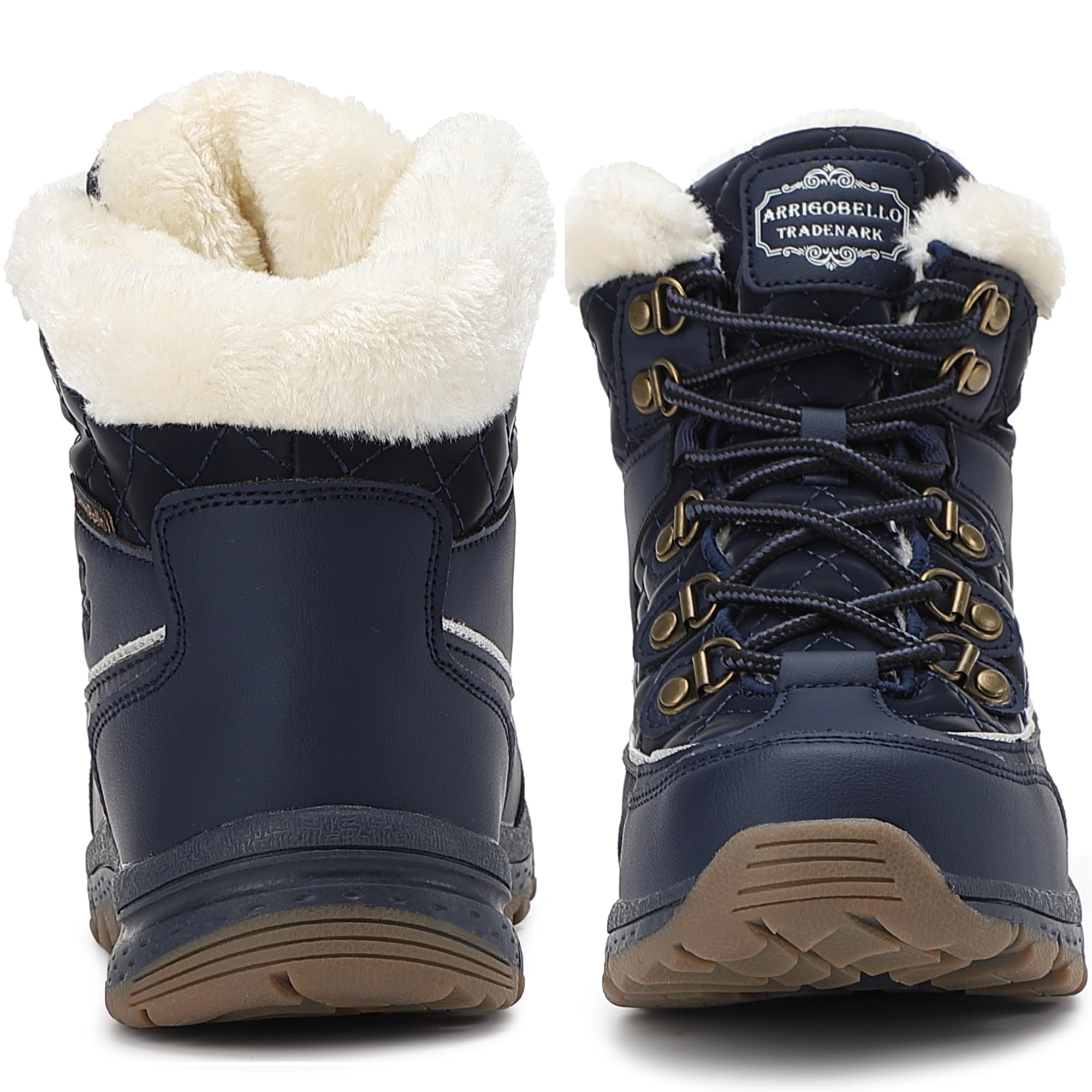 ARRIGO BELLO Donna Stivali da Neve Invernali Scarpe Allineato Pelliccia Caloroso Caviglia Piatto Stivaletti Sportive Boots Escursionismo 36-41