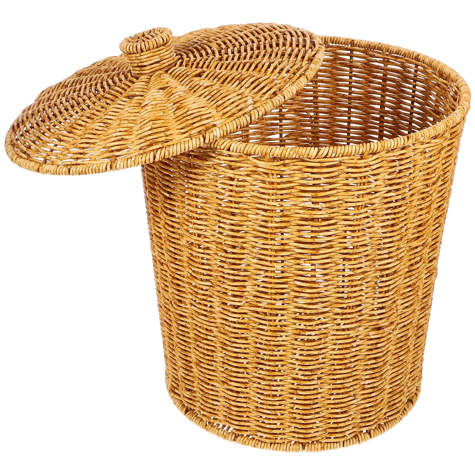 SOIMISS Cestino Portaoggetti Rustico con Coperchio in Pp 33x28x28cm per Camera da Letto e Lavanderia
