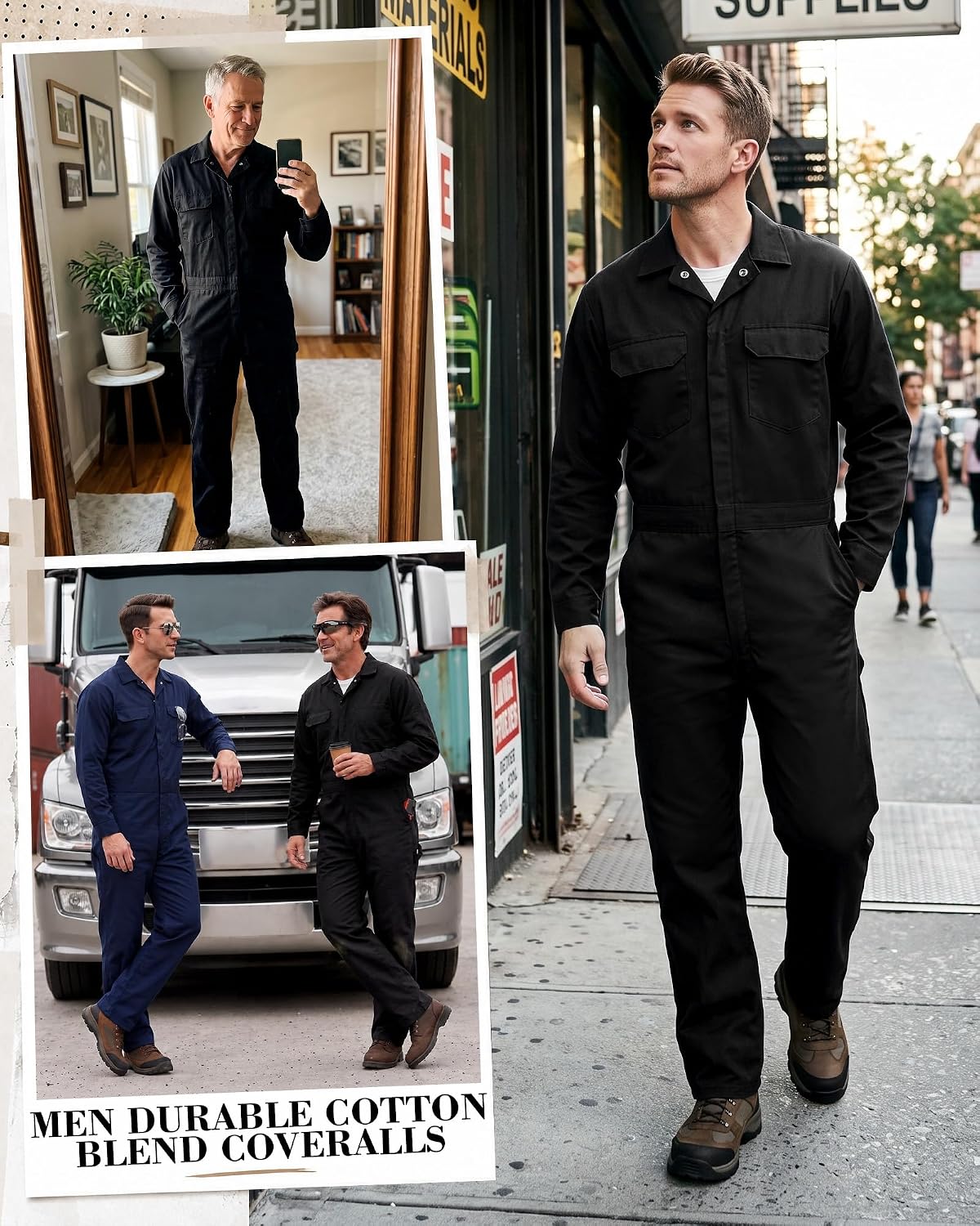 Men's Long Sleeve Coveralls Work Jumpsuit
