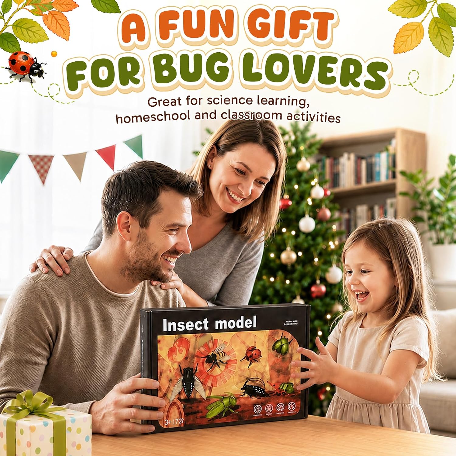 7PCS Wind-Up Insect Toys Set with Educational Fact Cards – Realistic Crawling Bug Toys for Kids, STEM Science Learning Toy, Fun Preschool Gift for Boys & Girls