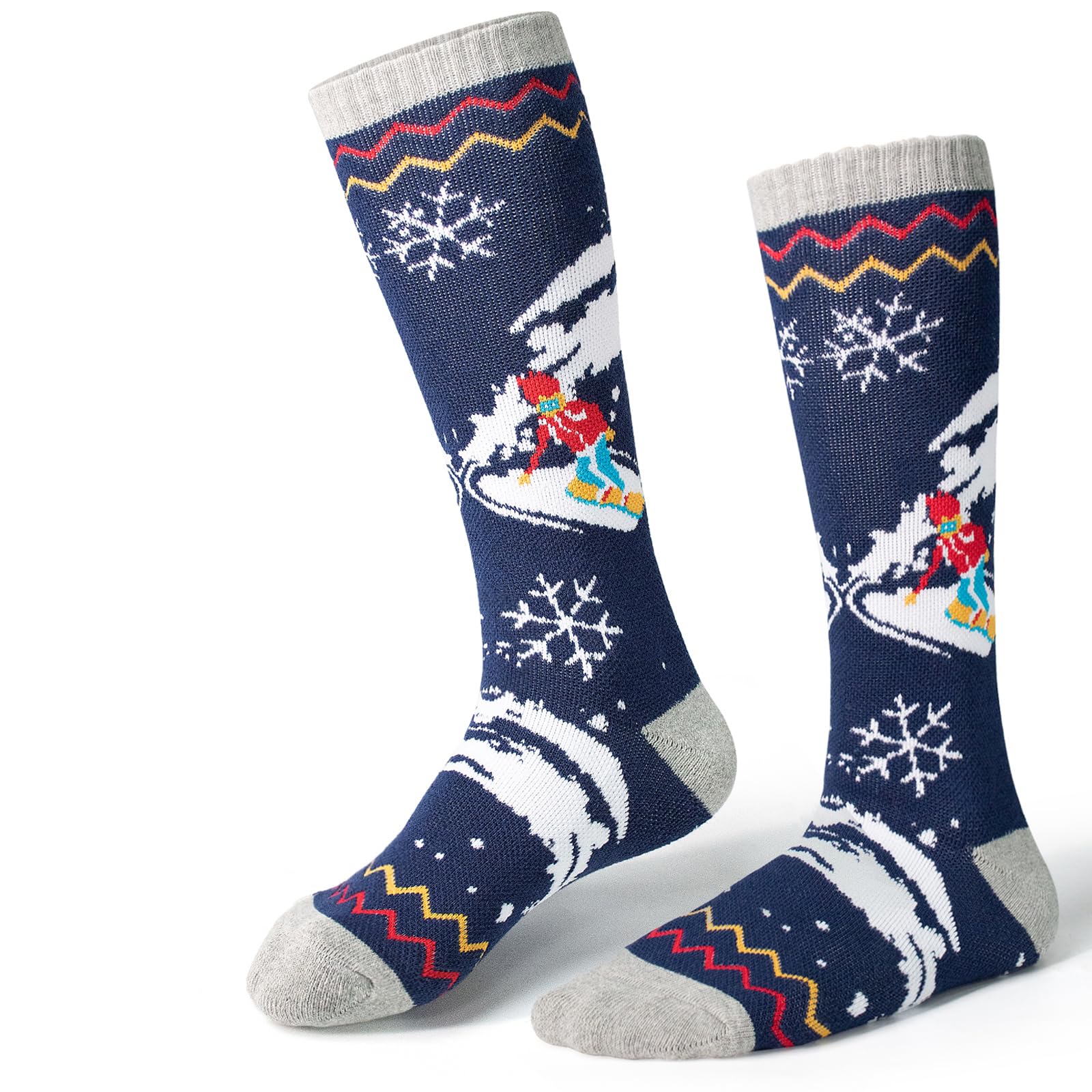 ELUTONG Calcetines de esquí para niños, calcetines térmicos gruesos hasta la rodilla para niños y niñas, calcetines largos de esquí para esquí, patinaje, snowboard, niños pequeños de 3 a 12 años, 1