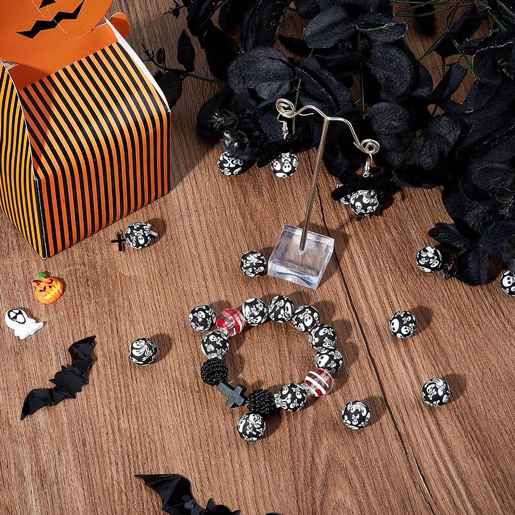 SUNNYCLUE Halloween Perlen – 160 Stück Totenkopf-Skelett, 13 Mm, Acryl, Für Schmuck & Deko