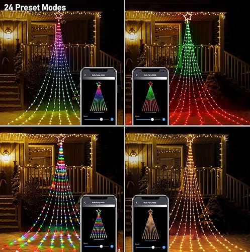 Miniatura 3 de Luces de Navidad inteligentes, decoraciones de Navidad al aire libre, modos dinámicos estáticos, 245 luces LED de 16.4 pies, tira de luces de
