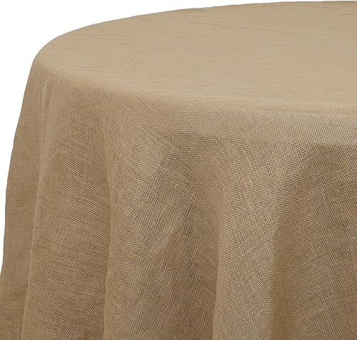 Miniatura 2 de Your Chair Covers - Mantel redondo de yute rústico de yute natural de 60 pulgadas para bodas, fiestas, cocina, hogar, comedor