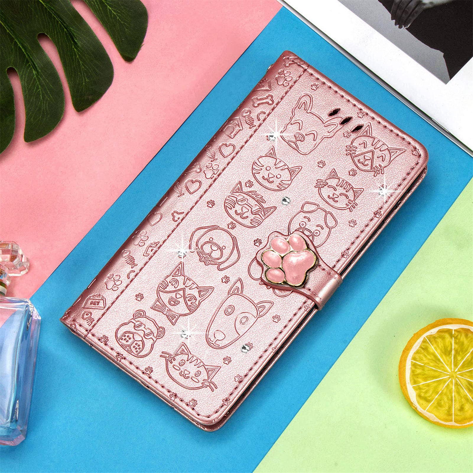 Kainevy Cover per Realme C55 Trasparente Glitter Floreale