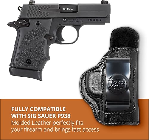 Miniatura 5 de Funda de cuero para el interior de la cintura Maxx Carry by PH  Fundas ocultas IWB  Funda de cuero para pistola Sig Sauer P938  Funda de transporte