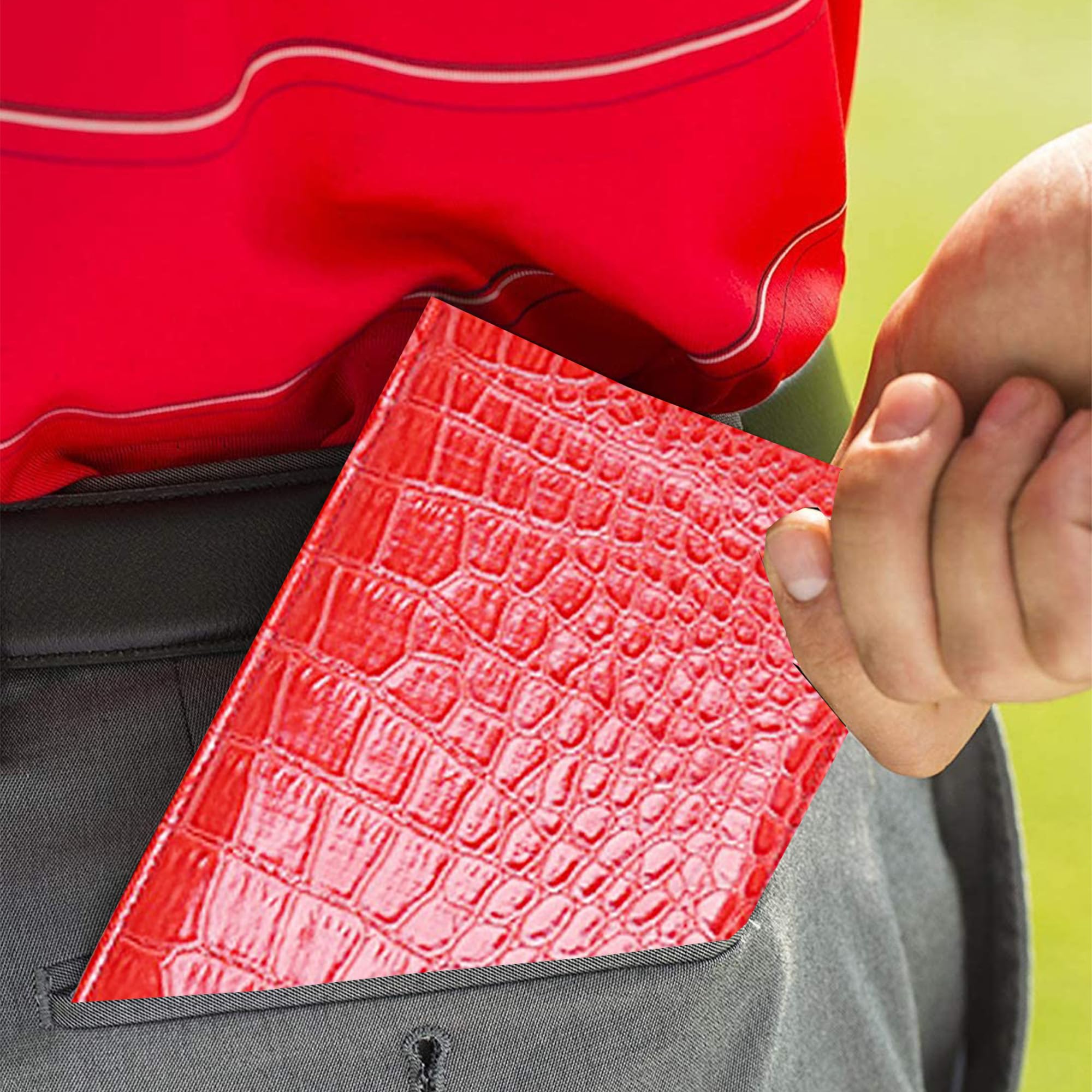 Carte De Score Golf, Golf Score Counter Card, PU Golf Score, Book Holder Support de Livre de Golf, avec Fente pour Carte et Passant pour Crayon, Cuir Support Carte de Score de Golf