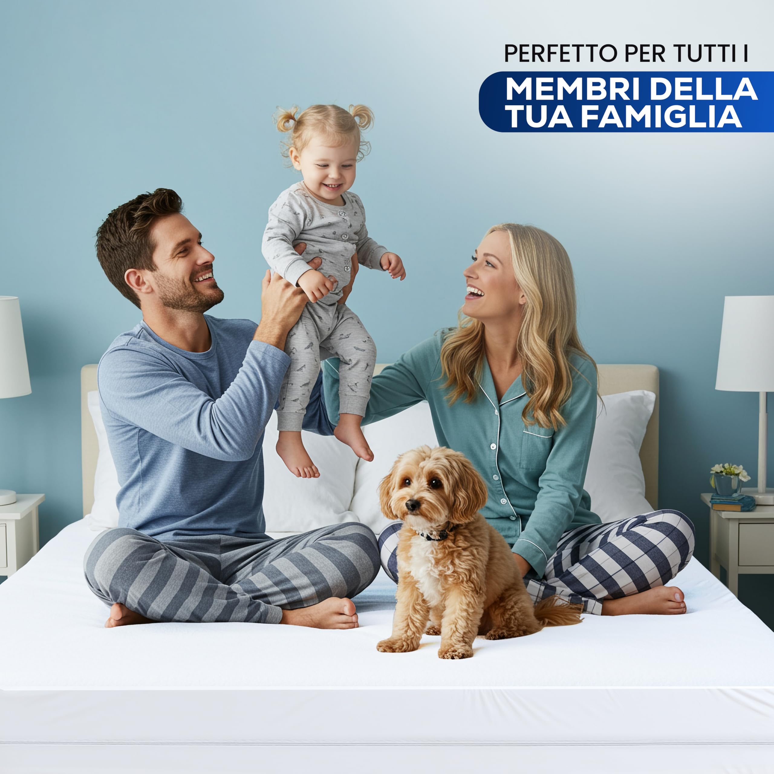 Utopia Bedding Coprimaterasso Impermeabile (160 x 190 x 20 cm), Coprimaterasso con Cerniera, Protegge Dagli Acari Della Polvere e Dalle Cimici dei Letti, Bianco