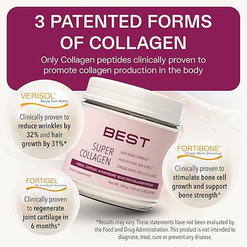 Miniatura 4 de El mejor polvo de súper colágeno - VERISOL, FORTIBONE, FORTIBONE, FORTIGEL Bioactive Collagen Peptides para la piel, las articulaciones y los