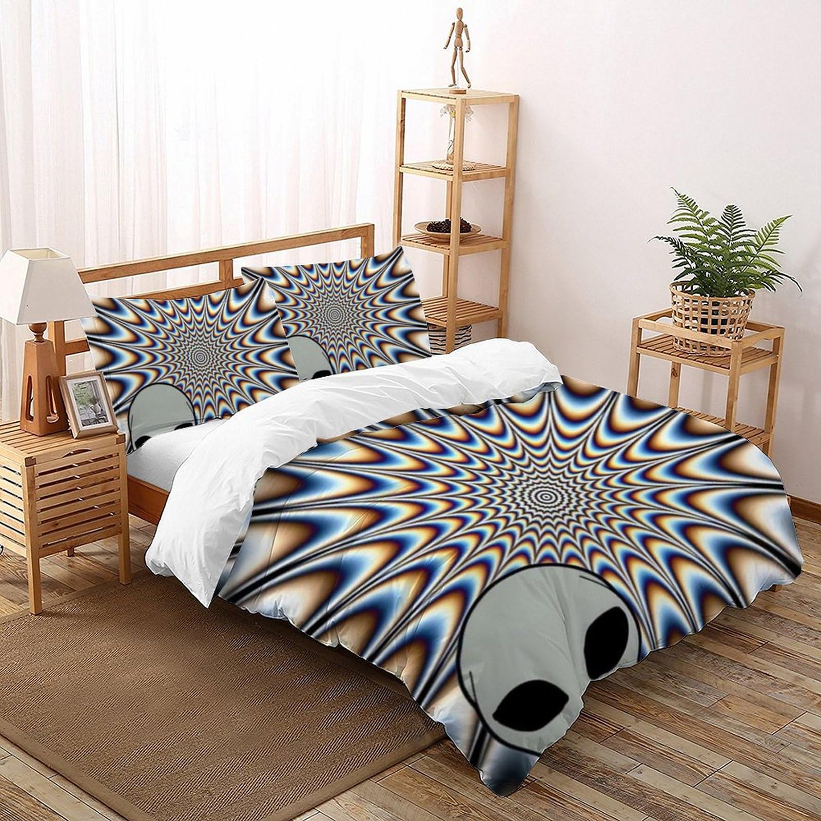 Housse de couette science-fiction 3D microfibre ultra douce infroissable avec 2 taies