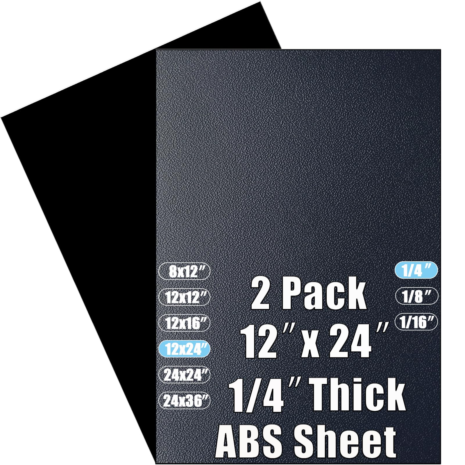 ABS Plastic Sheets - 1/4" Thick (2-Pack) Thermoform Board -13 ABS Plastic Sheets - 1/4" Thick (2-Pack) Thermoform Board -13
