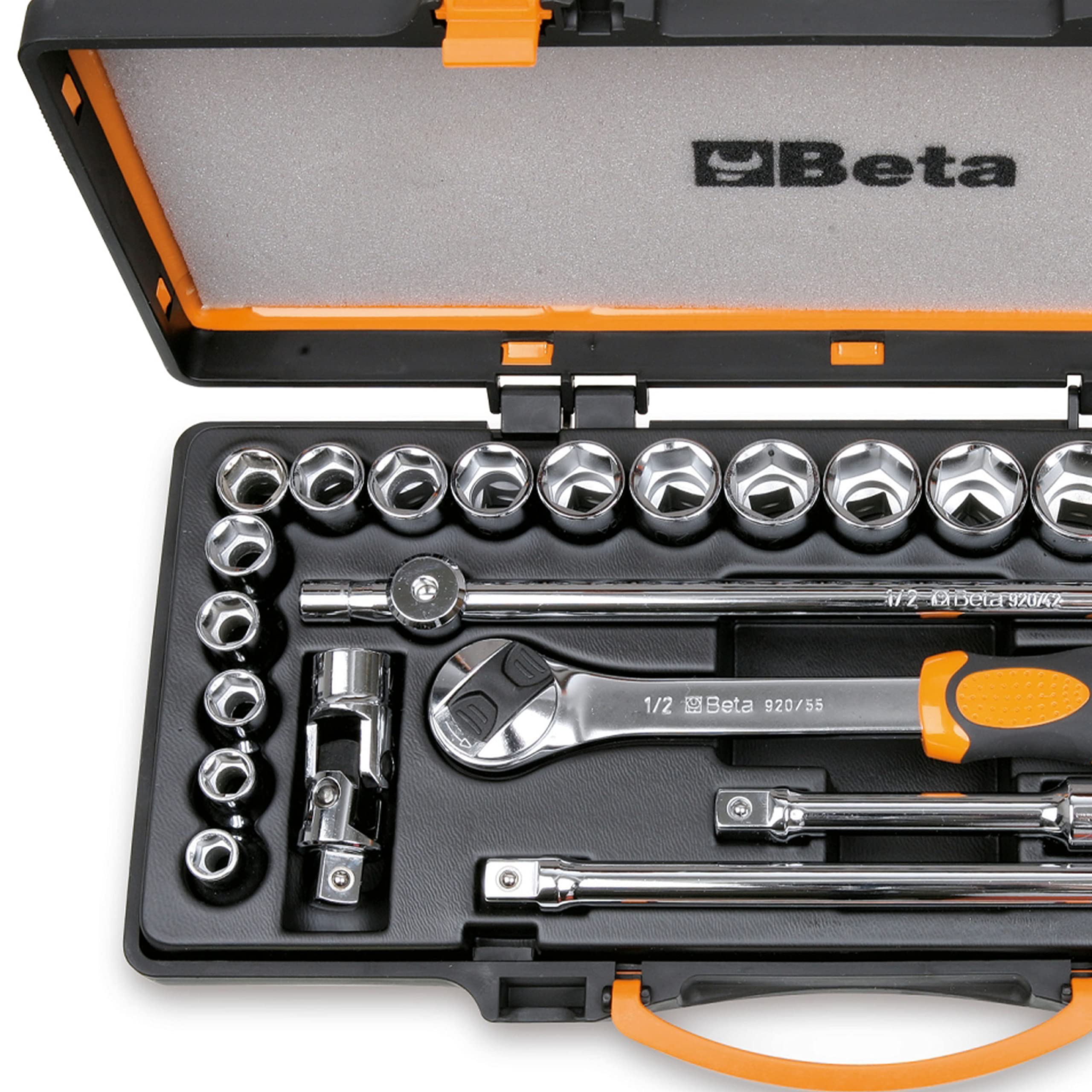 Beta 920A/C20 - 20 chiavi a bussola esagonali e 5 accessori in cassetta di lamiera