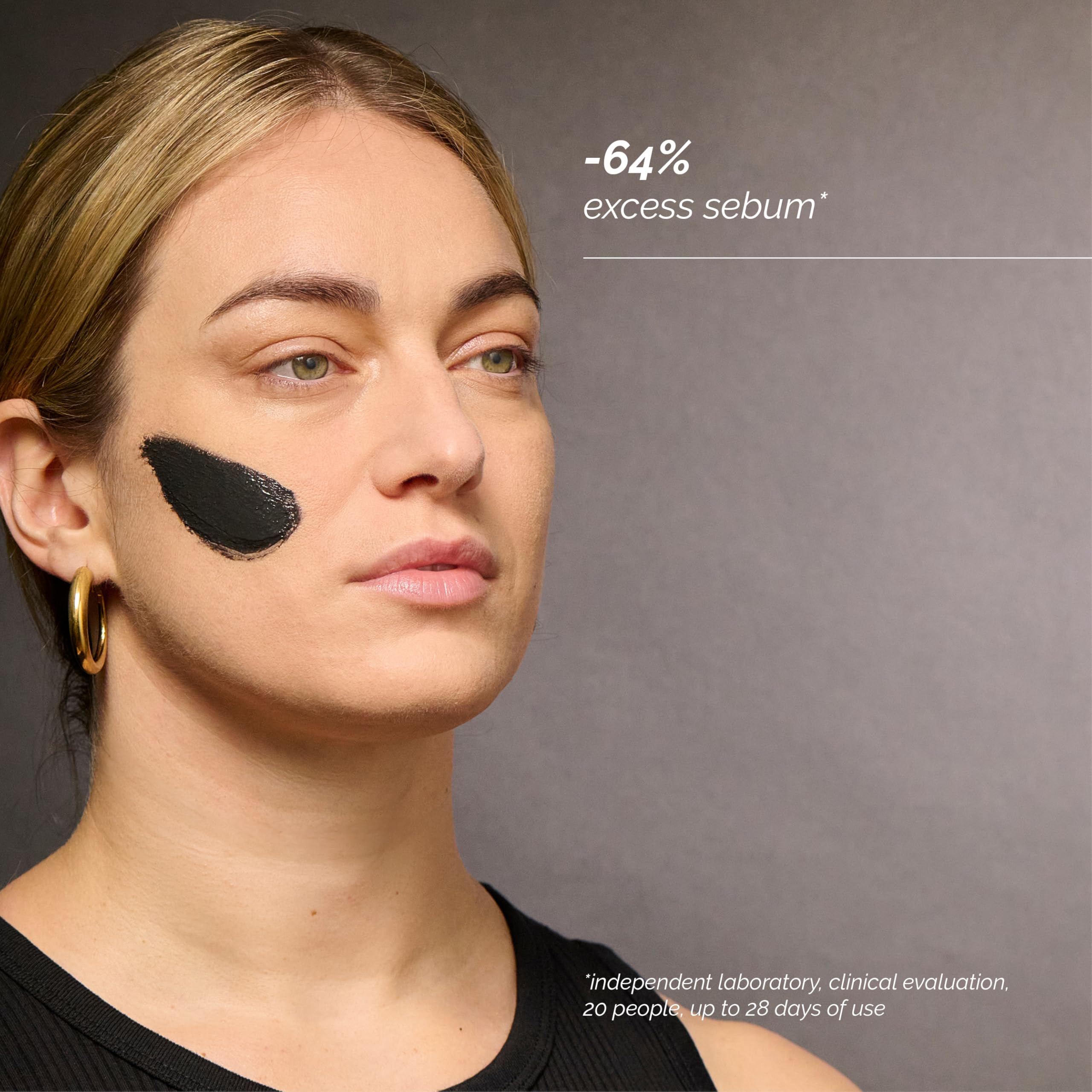 /skin regimen/Lx Charcoal Mask, Purifying Clay Mask, Detoxifies, Absorbs Impurities, Minimizes Pores, Longevity Complex™, Bamboo Charcoal, Clean Beauty, Vegan, Oily Skin, Italy, 2.54 Fl Oz