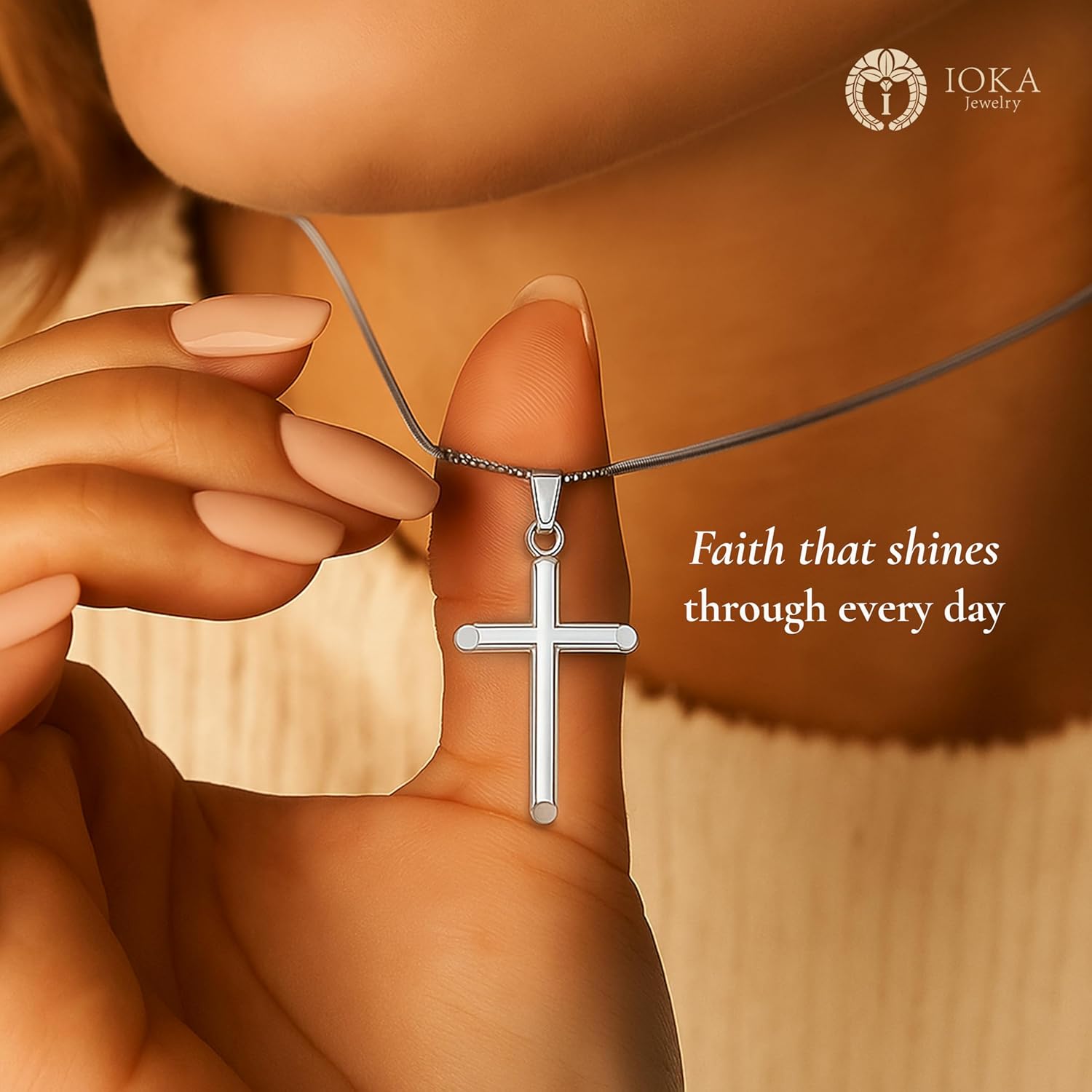 Ioka 14K REAL Gold Classic Cross Pendant Religious Charm For Necklace or Chain - Multiple Styles - Image 3