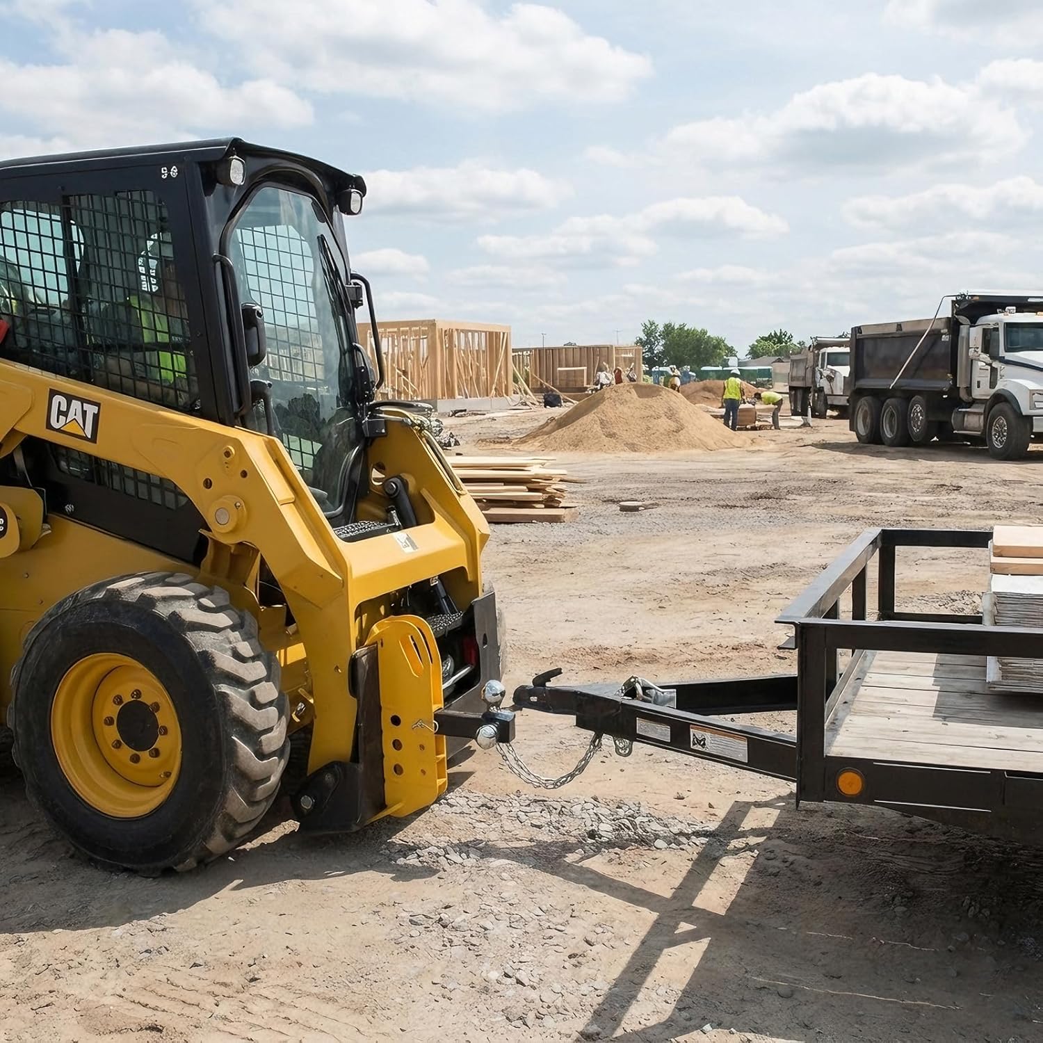 Skid Steer Attachment Hitch, Skid Trailer Hitch, 5000/20000 lbs Load Capacity, Fits 2" Receiver Tubes, Universal Quick Tach, Suitable for Skid Steer Loaders and Tractors, Excluding Trailer Hitch