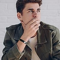 Vista 4 de XUANPAI Pulseras de alerta médica para hombres y mujeres con grabado gratuito ajustable de acero inoxidable para emergencias médicas