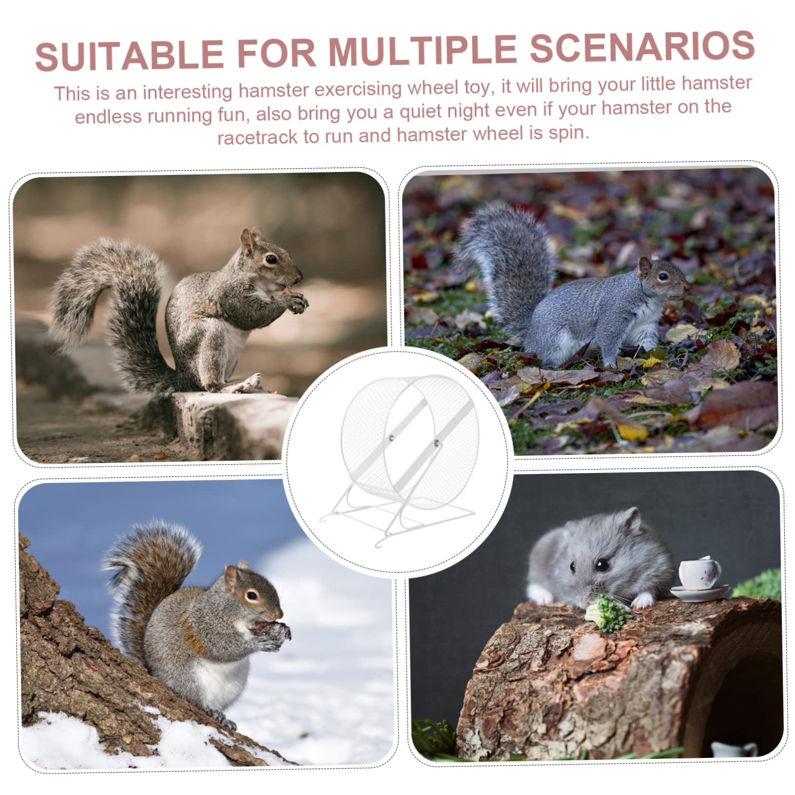 ABOOFAN Rueda De Ejercicio Silenciosa para Hámster, Rueda De Chinchilla De Hierro Blanco, Diámetro 32 Cm, Juguete para Pequeños Roedores, Uso Jaulas para Mascotas Pequeñas