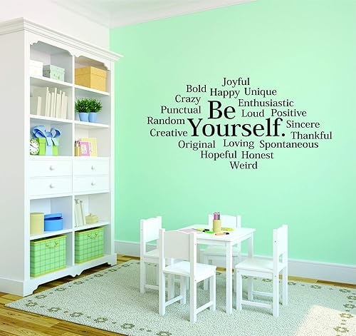 Miniatura 2 de Adhesivo adhesivo de pared para despegar y pegar: Be Yourself Inspirador Vida Cita Diseño Decoración Dormitorio Baño Sala de estar Cuadro Arte