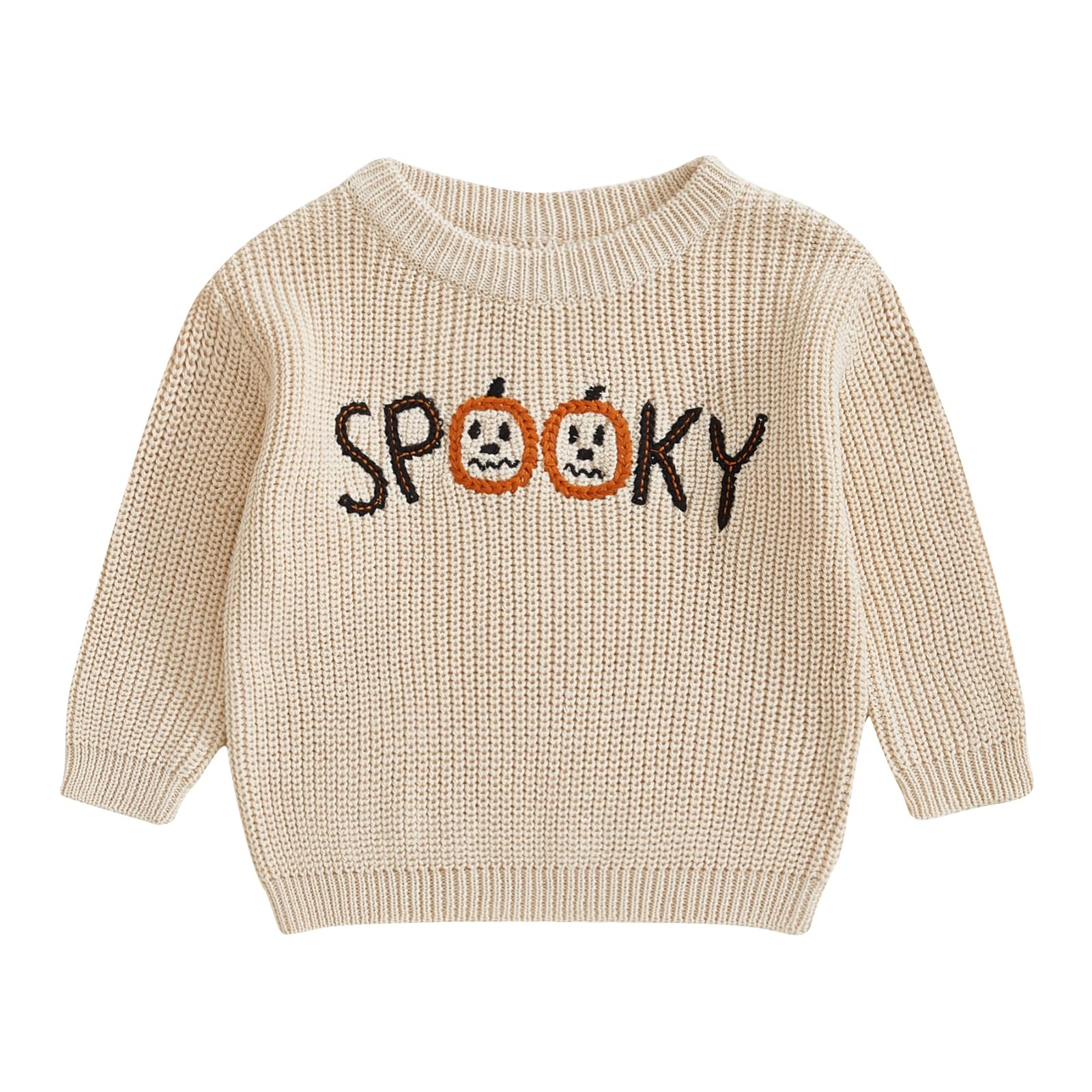 LSFYSZD Toddler Baby Girls Boys Halloween Pumpkin Sweaters Long Sleeve Crew Neck Winter Warm Knitwear Pullover Jumpers Top — view 30