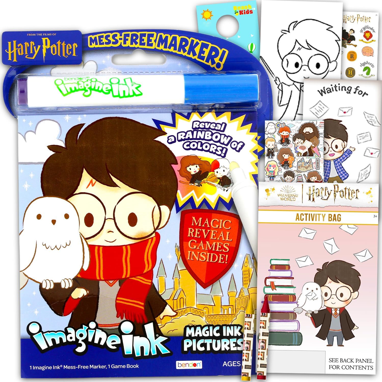 Harry Potter Coloring Book Set for Kids - Bundle with Mess-Free Imagine Ink, Play Pack with Mini Coloring Book, Stickers, More | Harry Potter Coloring Book Pack