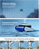 ECOVACS Ultramarine P1 Robot Piscine Nettoyage Fond et parois, Aspirateur Piscine 180 Min, 180 m², Aspiration UltraPure 300 L/Min, Application, Filtre Double Couche, Navigation SmartNavi (Blanc) - 6