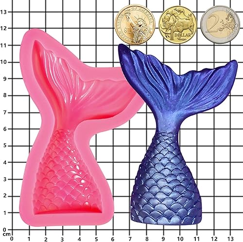 Miniatura 3 de Funshowcase cola de sirena Candy – Molde de silicona para repostería, decoración de fondant pastel cupcake Topper decoración, chocolate, pastelería,