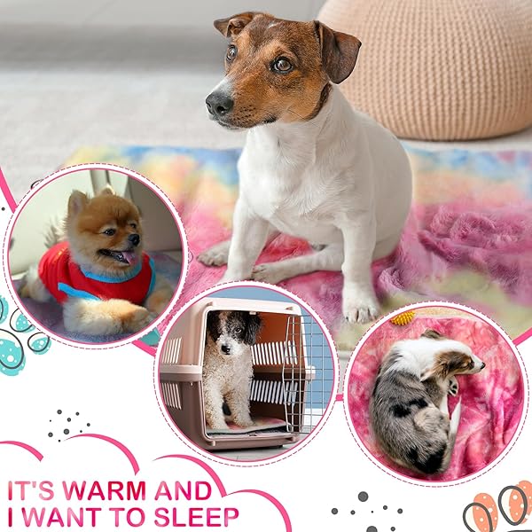 Namalu 4 Washable Fleece Guinea Pig Blankets Waterproof Absorbent Cage Liners Reusable Pet Sleeping Mat (Tie Dye Pattern, 60 x 40 cm) - 5