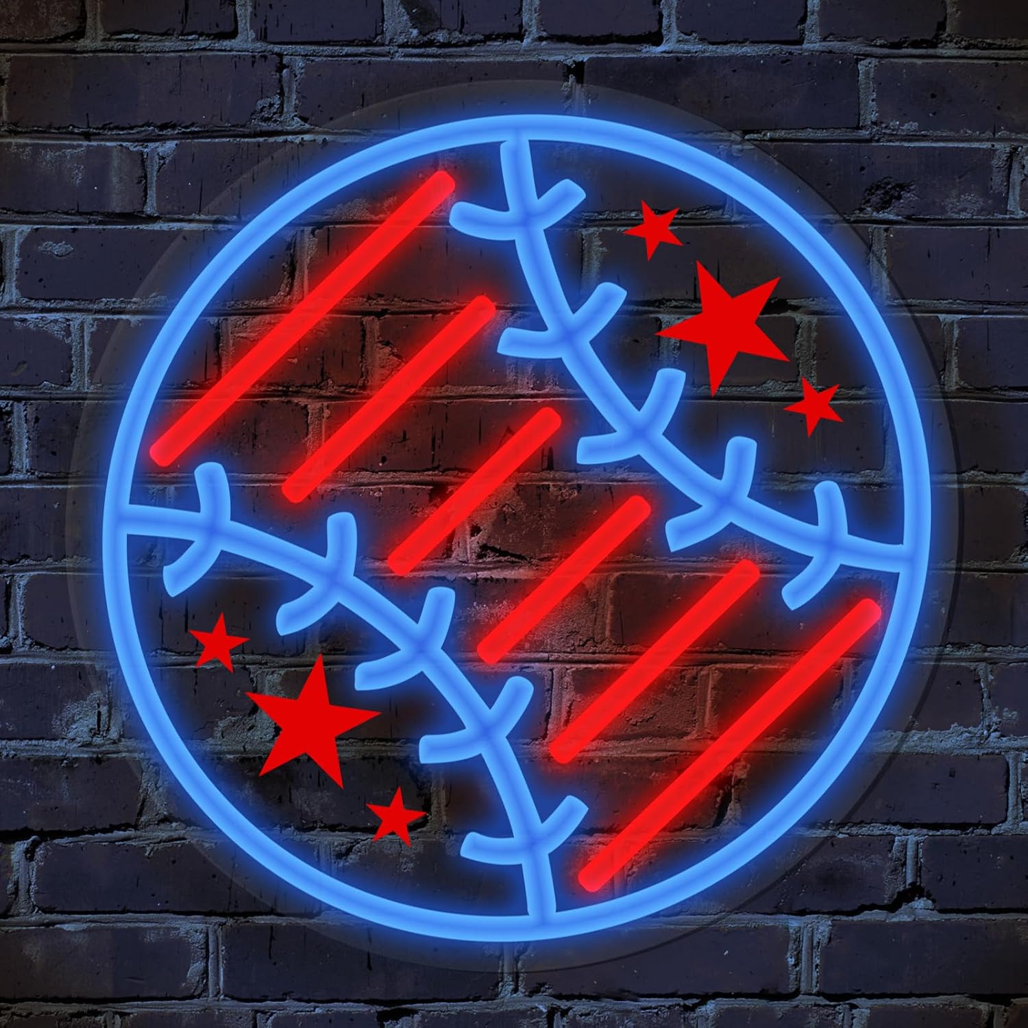 Baseball Neon Sign, Dimmable Neon Baseball Led Signs Sport Lights Led Bedroom Signs for Home Decor Birthday Party College Decor Club Holiday Gift (Star)