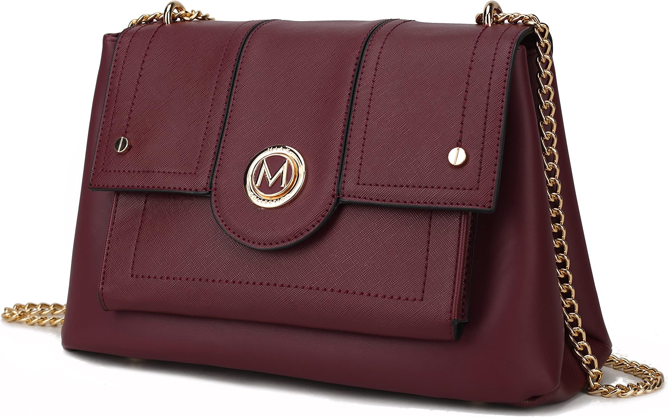 MKF Crossbody Bag for Women – PU Leather Pocketbook Handbag – Designer Side Messenger Purse, Shoulder Crossover