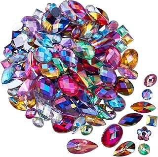 500 Pcs Mixed 10 Colors AB Colorful Gems Rhinestones for Crafting, Flatback Rhinestones Gemstones Jewels for Crafts Halloween Party Decorations Cosplay Pirate Face Eye Body Makeup Embellishments