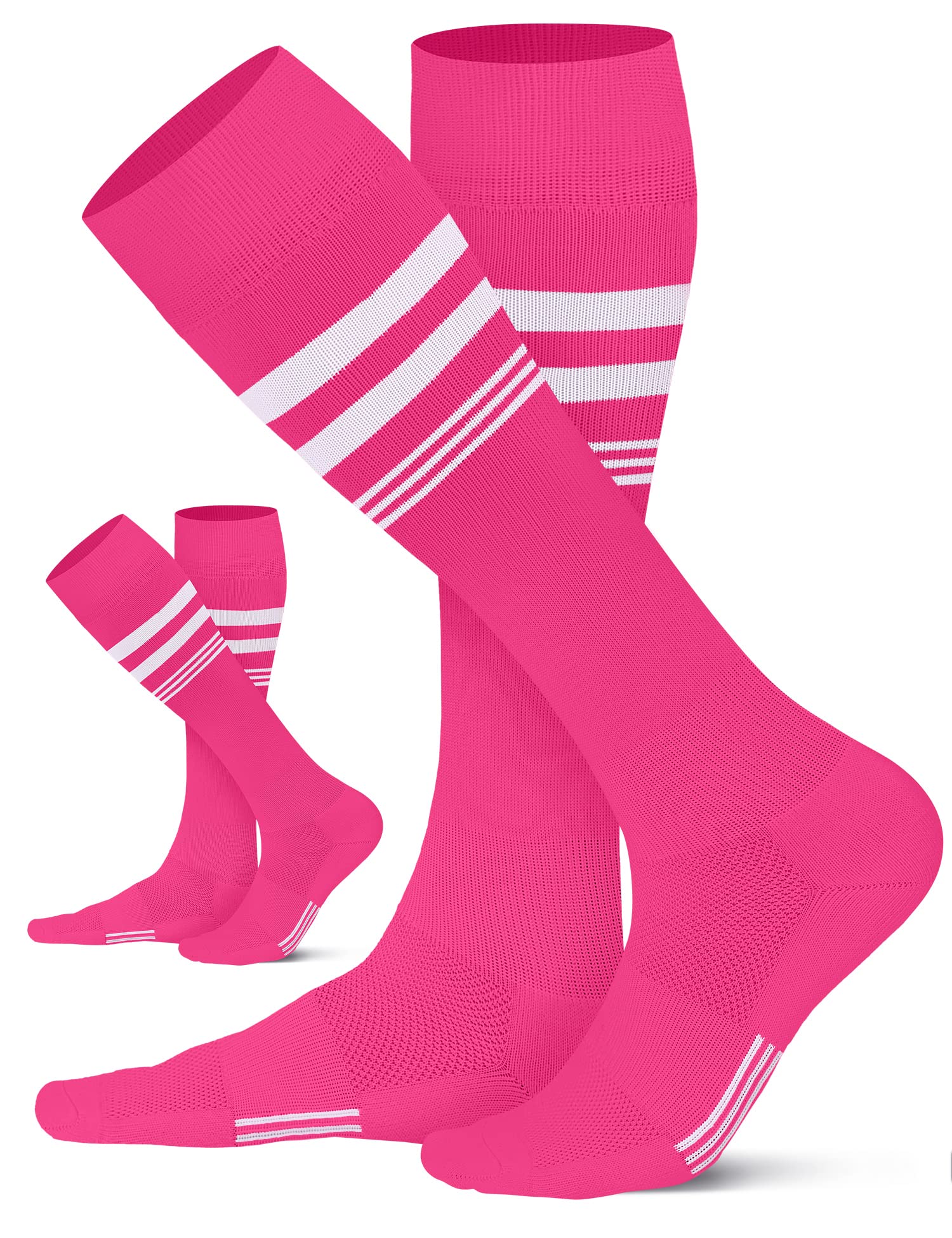 CS CELERSPORT Striped Soccer Athletic Knee High Socks for Kids Youth Adult