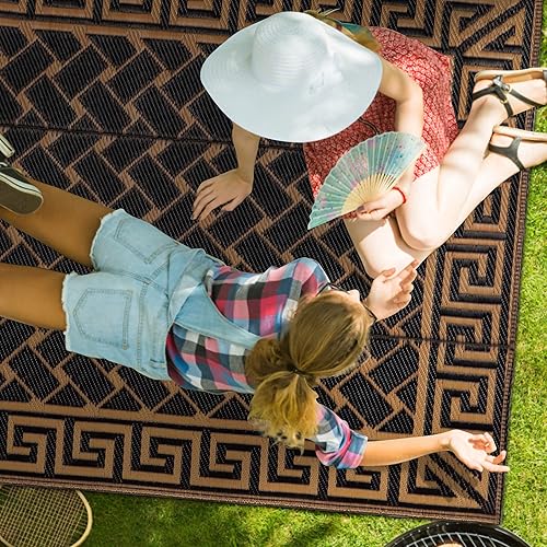 Miniatura 220 de SAND MINE Alfombras reversibles, alfombra de paja de plástico, alfombra de área moderna, alfombra de pavimento grande y alfombra para exteriores