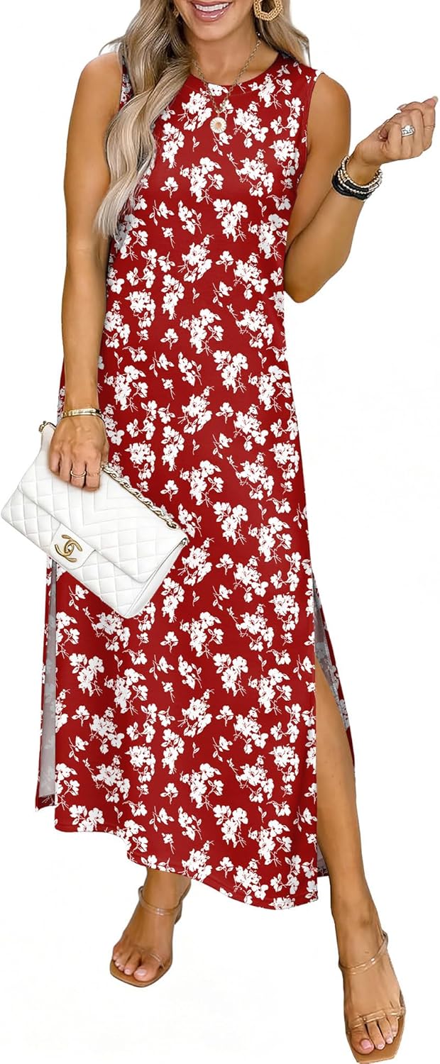 RUMIA Women's Maxi Dresses Casual Summer Elegant Side Slit Dress with Pockets (S-XXL) - Image 2