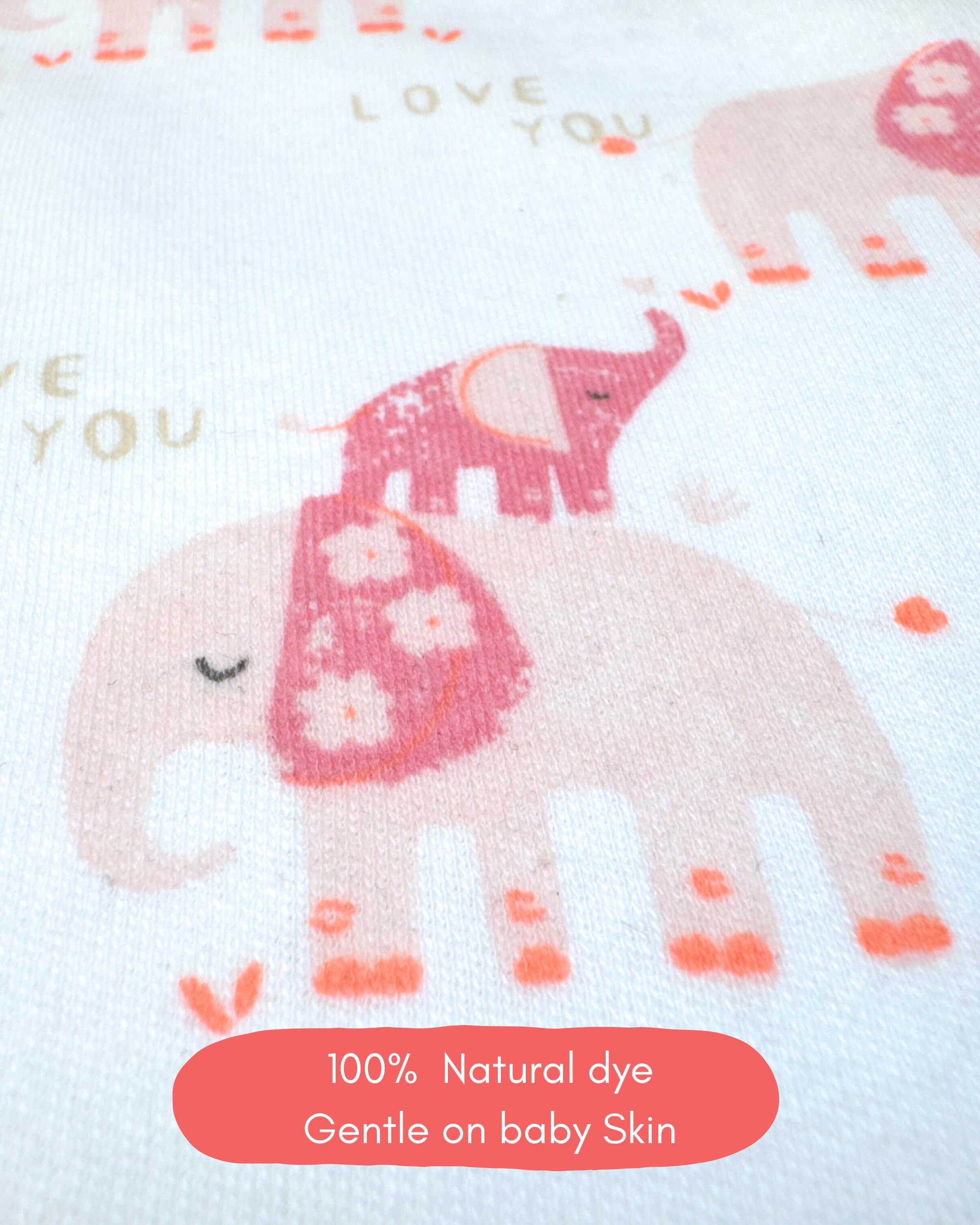 Kiddiebumz Unisex Baby Romper, Elephants Print, 100% Cotton Soft Fabric, Short-Sleeve Bodysuit, Comfortable Baby Outfit, Onesie for Baby Boys & Girls (0-12 Months) (1, Pink Elephants, 6-9 Months) 4