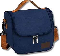 Bolsa Térmica Lancheira com Alça de Ombro para Marmita - Trabalho Academia Escola e Passeios Super Premium (AZUL)