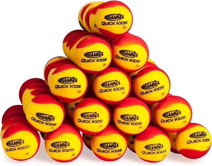 Gamma Sports Quick Kids 36 Foam Low Bounce Training and Practice Tennis Balls for