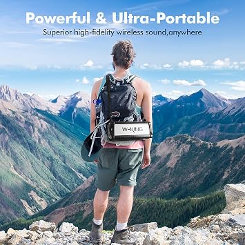 W-KING Bluetooth Speaker, 50W Powerful Bluetooth Speaker Loud IPX6 Waterproof, Large Outdoor Portable Speaker Wireless for Deep Bass/Bluetooth 5.0/Power Bank/40H Playtime/TF-Card/AUX/NFC/EQ