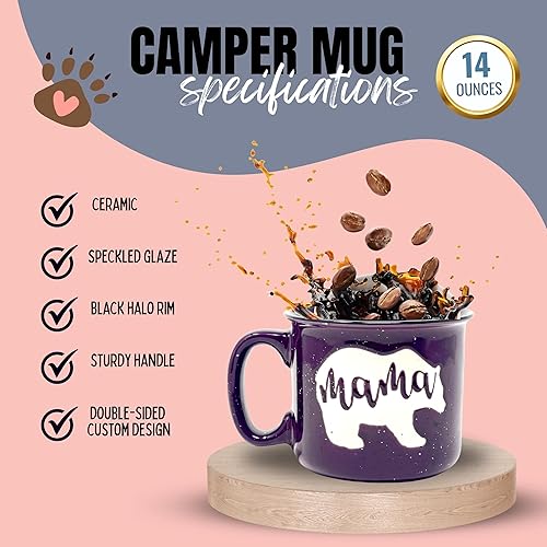 Vista 17 de Mama Bear & Papa Bear 15 oz Coffee Mug Set - Cute Coffee Cup Gift Set for Men and Women - Unique Fun Gifts for Couples, Parents, Grandparents for