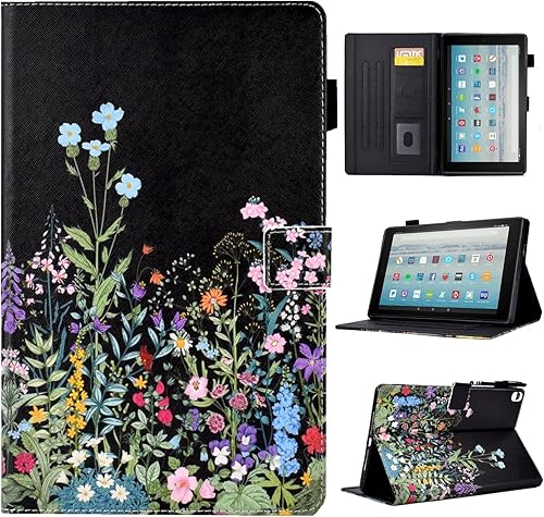 Funda para tablet Fire HD 8 (876 generación, versión 201820172016), múltiples ángulos de visión, funda de piel sintética de alta calidad con función