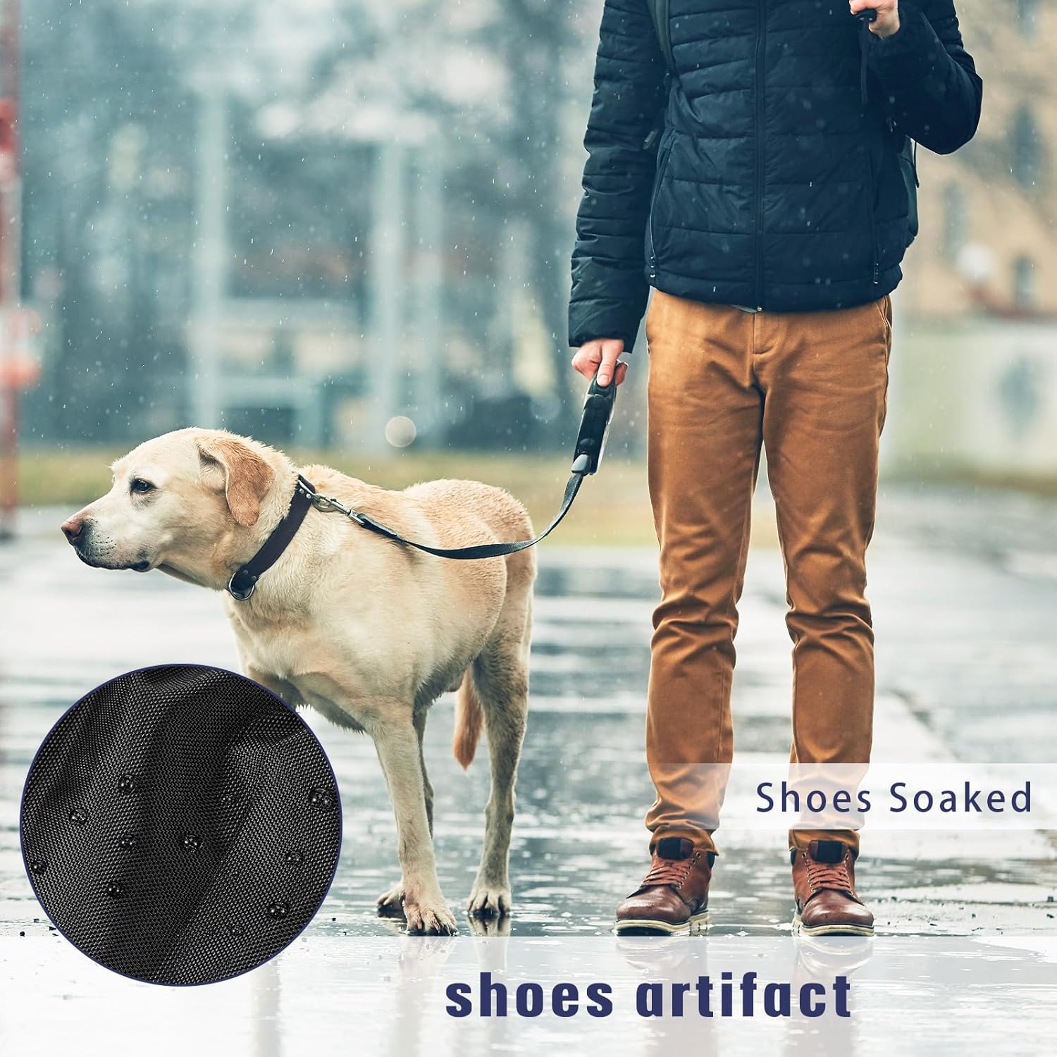 Geyoga 2 Pcs Walking Boot Cover Waterproof for Orthopedic CAM Boots, Non Slip Reusable Oxford Cloth Medical Boot Protector for Rain & Snow(Large,Black) - Image 7