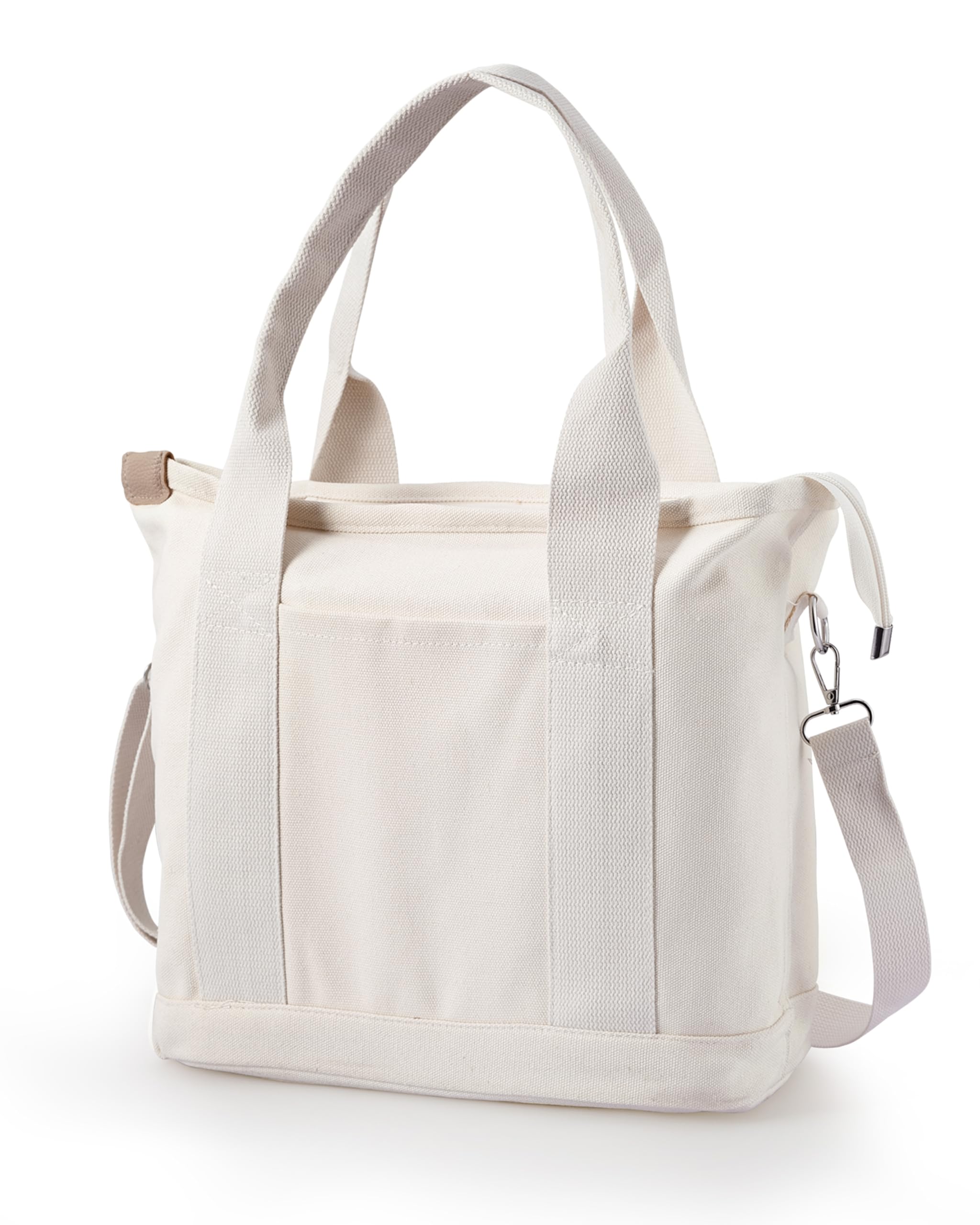 Photo 1 of Ruiyang Large canvas tote bag with compartments 13"(L),canvas tote with zipper crossbody bags Beige