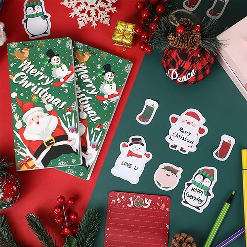 Miniatura 3 de Pasimy Paquete de 2 notas adhesivas de Navidad, 1000 hojas de notas autoadhesivas de animales lindos bloc de notas de dibujos animados de Feliz