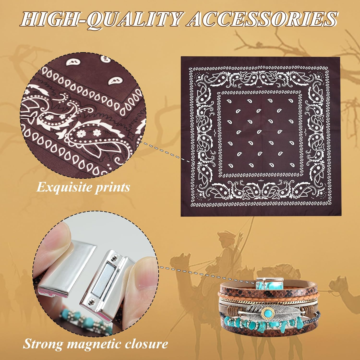 Western Cowgirl Costume for Women Cowboy Tassel Vest for Women Outfit with Hat Bandana Necklace - Image 5